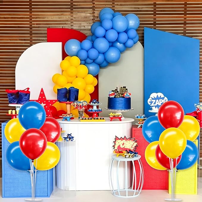 TONIFUL 4 Set Red Yellow Blue Balloon Stand Balloon Centerpieces - Image 6