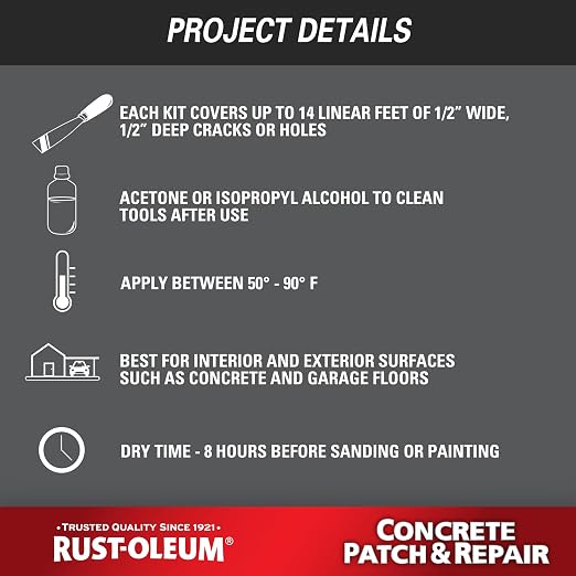 Rust-Oleum 301012 Concrete Patch & Repair, 24 oz - Image 7