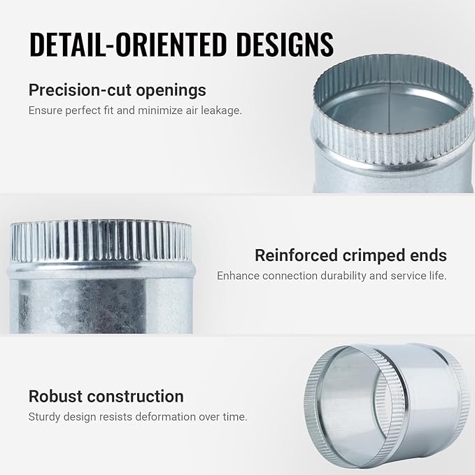 6 Inch Round Galvanized Steel Duct Connector - Image 3