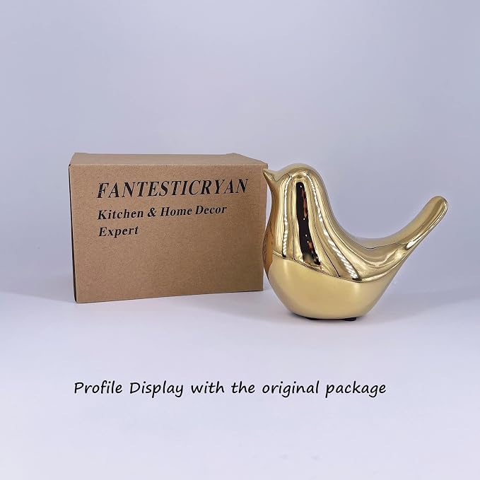 FANTESTICRYAN Small Birds Statues Home Decor, Modern Style, XL | Ceramic Animal - Image 2