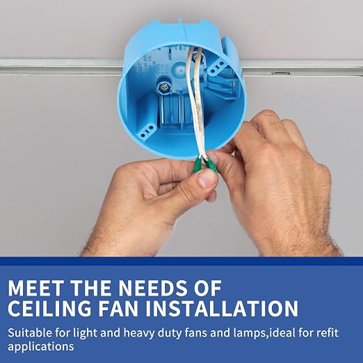 1 Gang Ceiling Fan Box, 50 lb, Round Nonmetallic, 6 Pack Blue | Nonmetallic old - Image 5