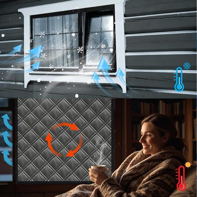 Thermal Window Cover for Winter, Max Adjustable to 43x59, Durable Oxford Cloth - Image 2