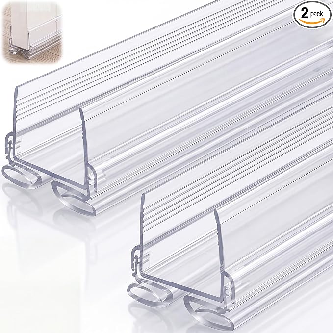 Yaocom 2 Strip 32" Vinyl U Shape Door Bottom Seal Slide on Door Sweep Clear | by Yaocom
