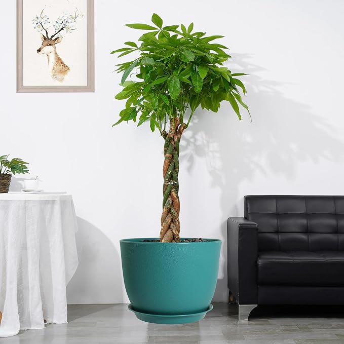 UOUZ 12inch Large Plant Pot, Modern Plastic Planter - Image 6