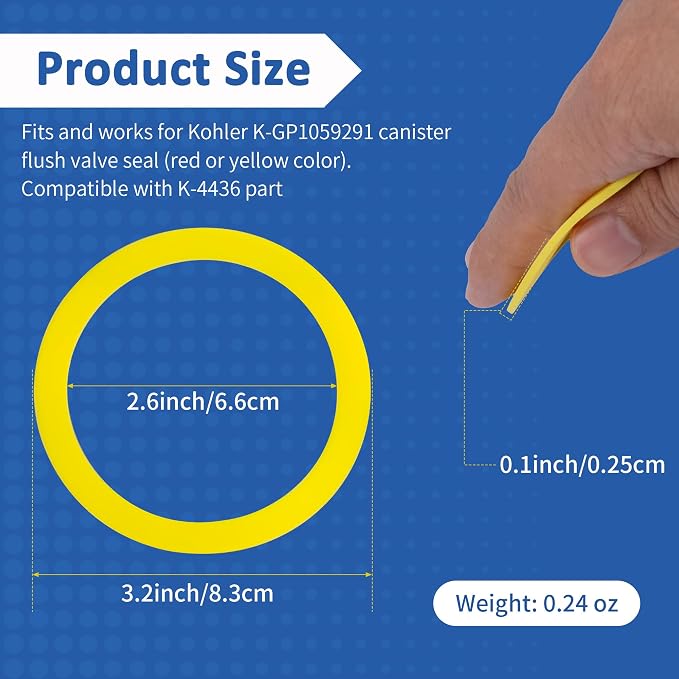 4Pcs Canister Flush Valve Seal for Kohler, Toilet Tank Parts GP1059291 Flush - Image 3