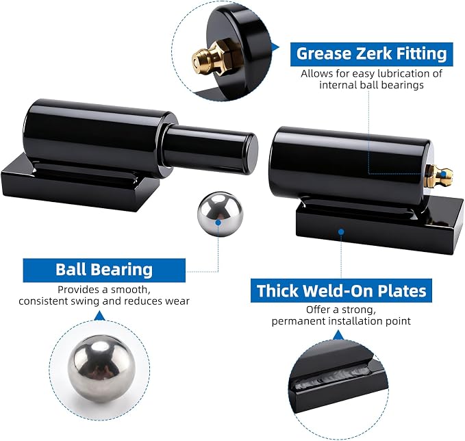 Barrel Gate Hinges 5 Inch Heavy Duty Weld-On Install Hinge - Image 3