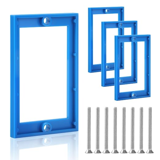4PCS 1/4" Single Gang Box Extender, Outlet Box Extender, 8 Screws | Sturdy Blue by Unknown