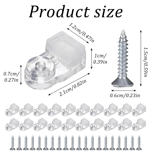 20 Pcs Glass Retainer Clips Mirror Holder Clips Plastic Glass Panel Clip - Image 2