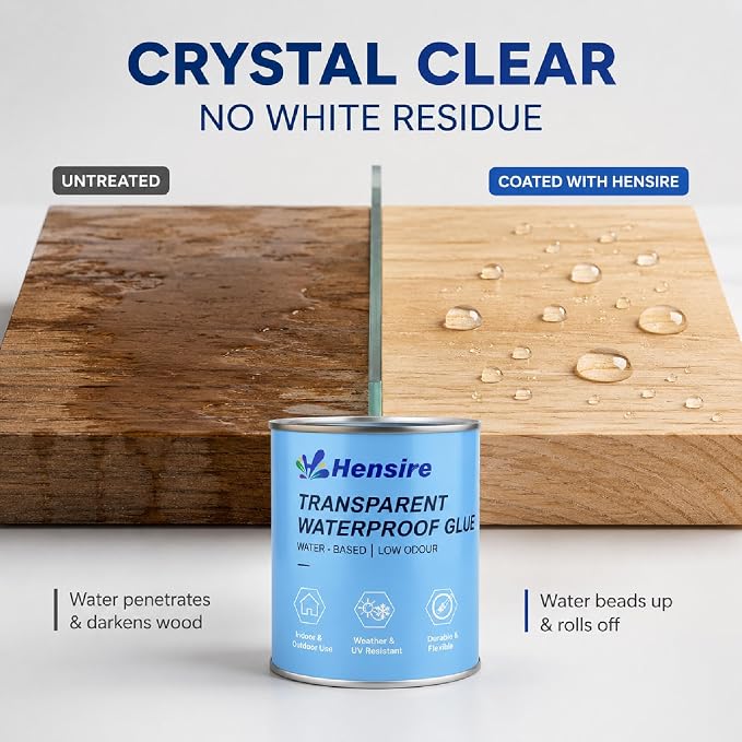 Hensire Transparent Waterproof Sealant 17oz – Clear Brush-On Coating | - Image 2