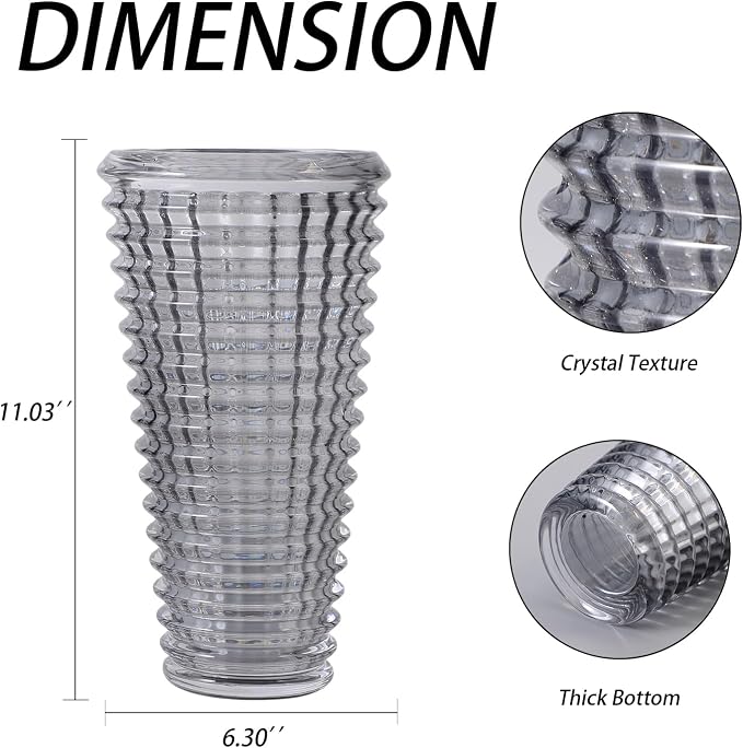 MCMCNCUIU Large Crystal Vase for Flowers, Large Glass Vases, Modern Decorative - Image 7