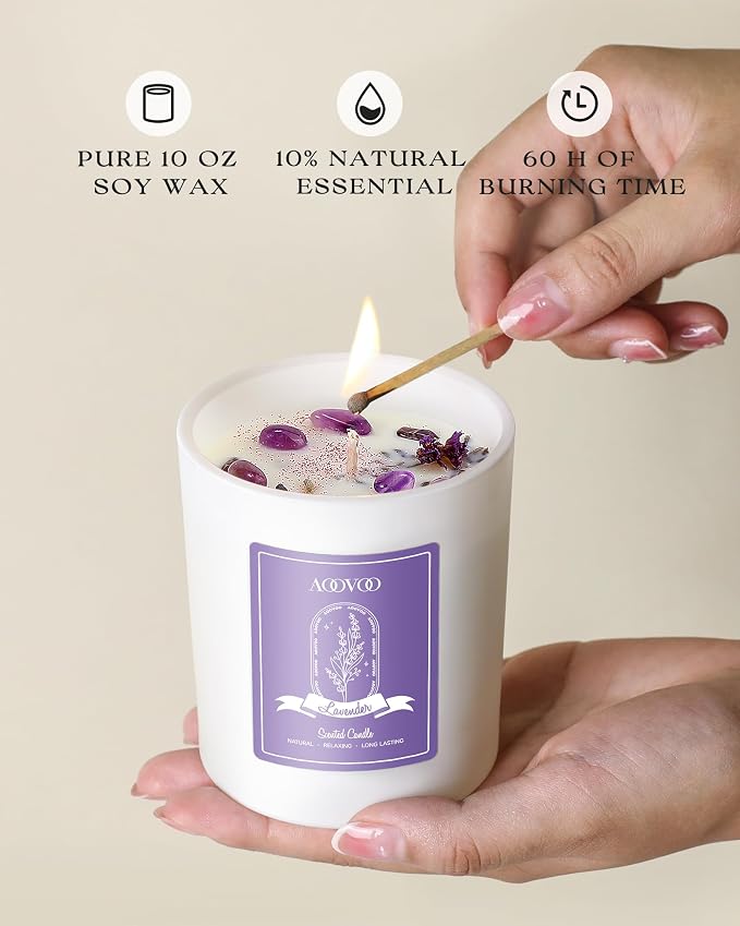 AOOVOO Rose/Vanilla/Eucalyptus/Lavender Scented Candles - Image 5