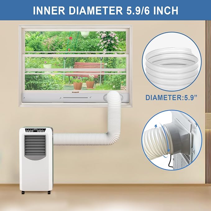 Portable AC Window Vent Kit, Adjustable Vertical/Horizontal Sliding Window Kit - Image 8