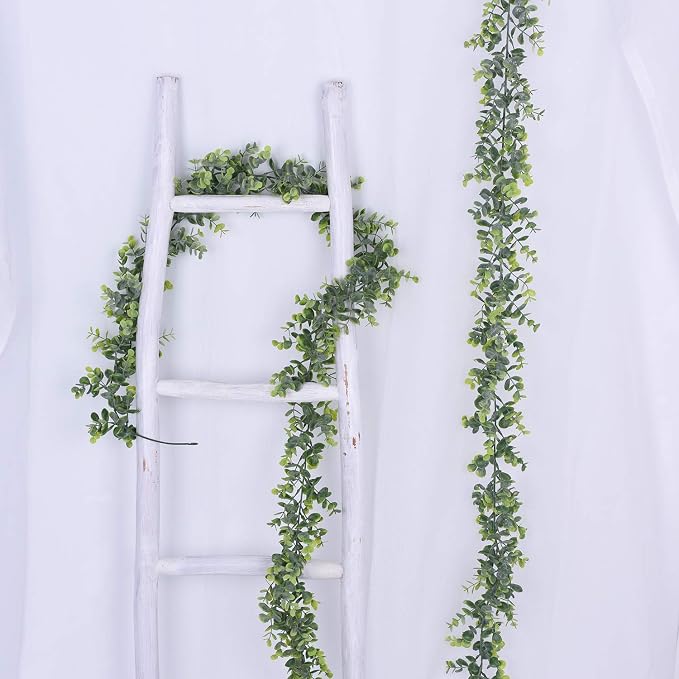 Faux Eucalyptus Garland Plant, 2 Pack Artificial Vines Hanging Eucalyptus - Image 6