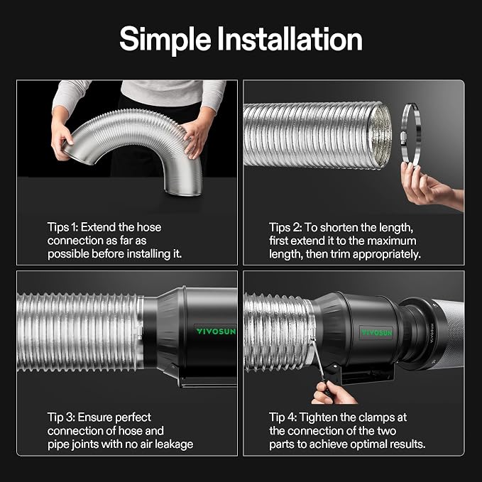 VIVOSUN 4 Inch Flex Aluminum Ducting, 25 Ft Air Duct - Image 8