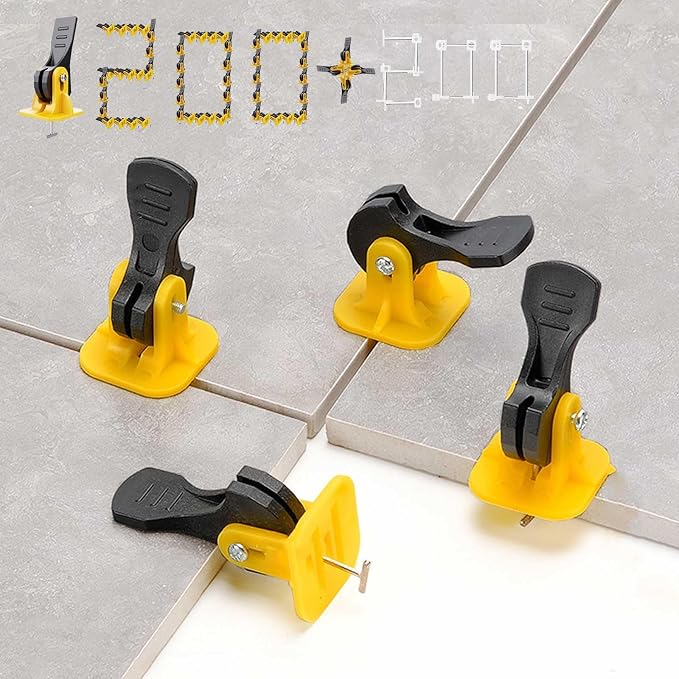 Tile Leveling System 1/8 Kit Tile Spacers, Tlies Tools Leveling Clips by FACITE