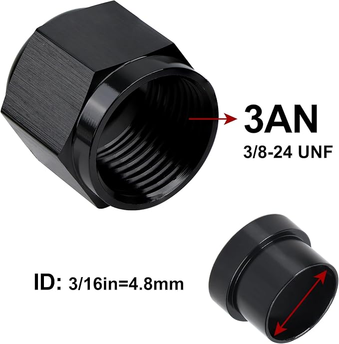 EVIL ENERGY 3AN Female Hardline Tube Nut & Sleeve Aluminum Fitting - Image 2