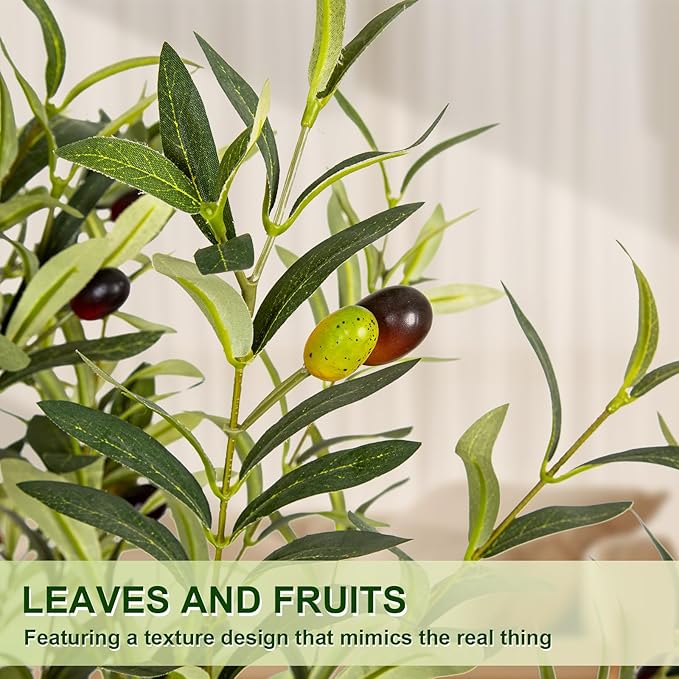 VIVATREES Olive Trees Artificial Indoor, 6FT Tall Faux Olive Tree - Image 6