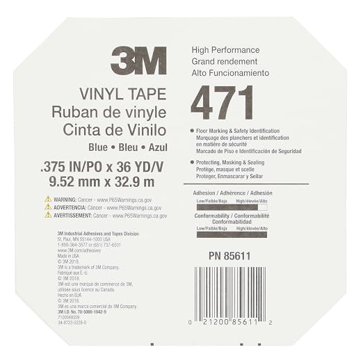3M Vinyl Tape 471, 3/8 in x 36 yd, 1 Roll - Image 3