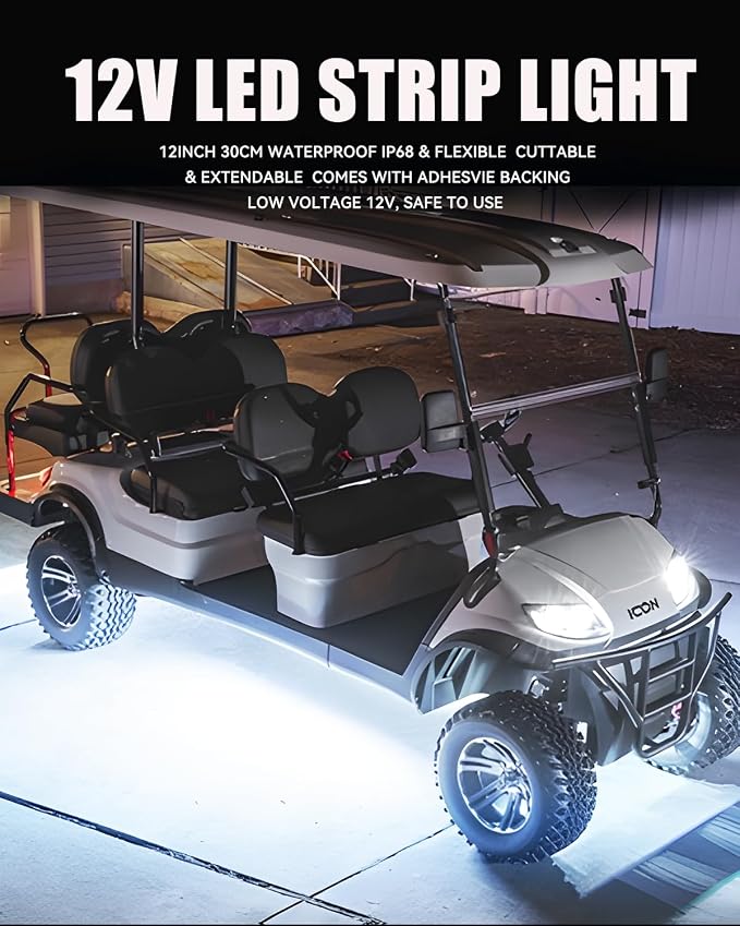 Keiurot 12V Led Light Strip for Cars 24Inch Connectable & Waterproof IP68 | - Image 7