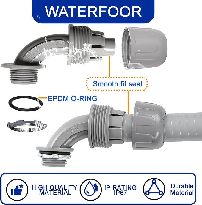 Yariwiz 1 inch Plastic Liquid Tight Conduit 90 Degree Elbow - Image 7