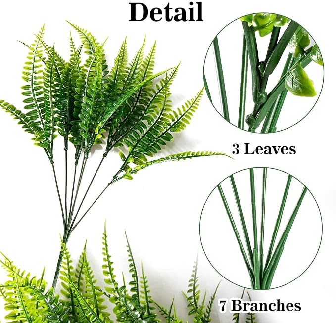 MAQIHAN 10PCS Fake Fern for Outdoor - Image 3
