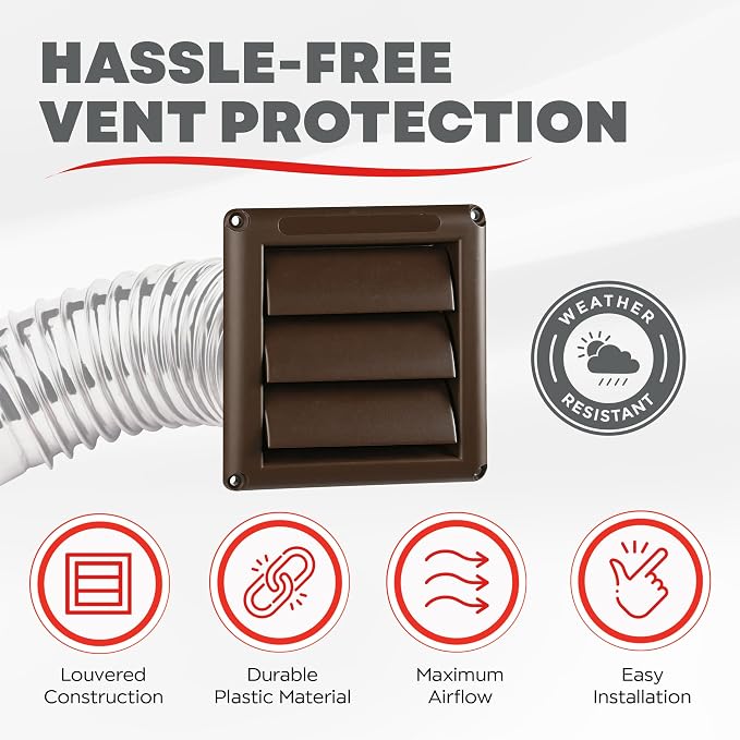 Deflecto Outdoor Dryer Vent Cover 4-Inch - Image 3