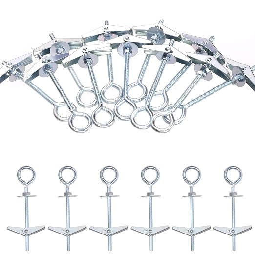 Glarks 15pcs M5 x 75mm O-Shaped Eye Bolt Toggle Anchors Set by Glarks