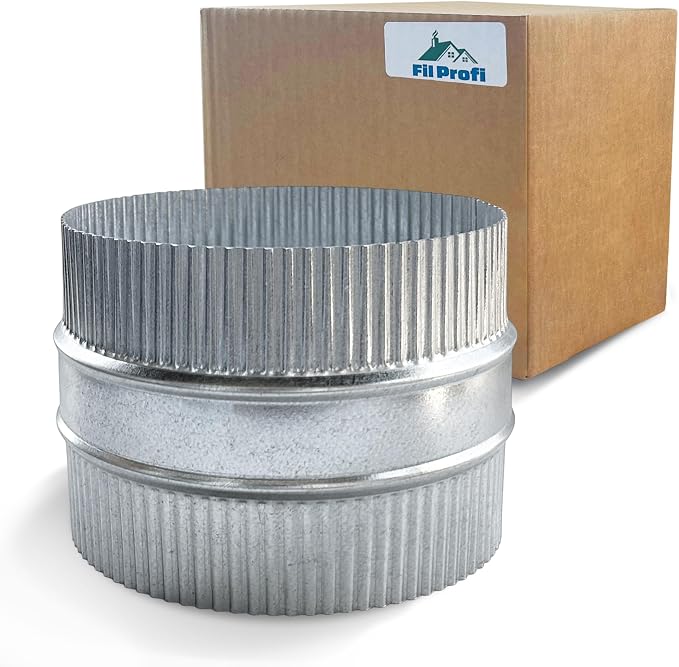 Inside-Fit. 10 Inch Diameter. Round Duct Coupling Sleeve, Galvanized Steel — by Unknown