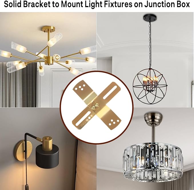 2Pack 4" Light Fixture Mounting Brackets, Adjustable Mounting Plates - Image 5