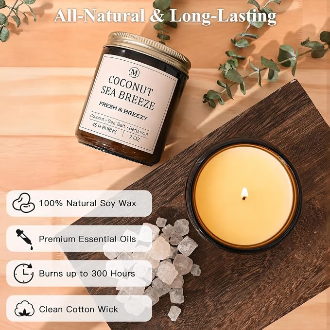 Scented Candles for Home, 7oz Each. Natural Long-Lasting Aromatherapy Candles - Image 3