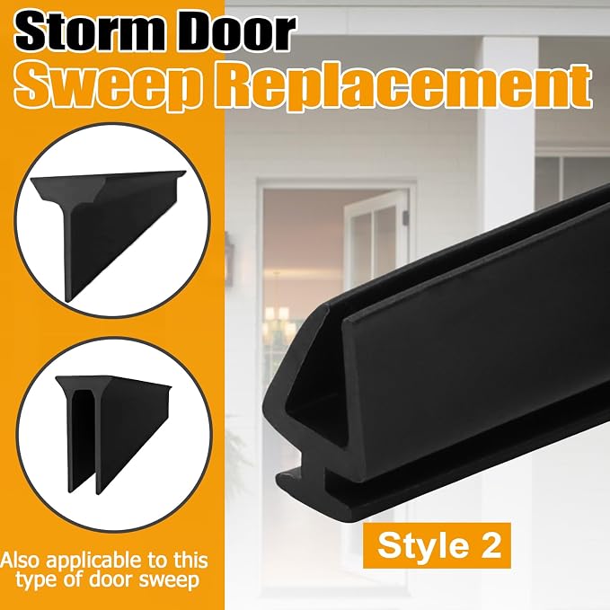 Replacement Storm Door Sweep, Metal Vinyl, Style 2 | 1 Pack, Door Expander - Image 3