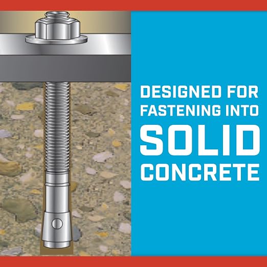 Red Head TruBolt® 5/8 x 5 Inch Wedge Heavy-Duty Concrete Anchors, Versatile - Image 3