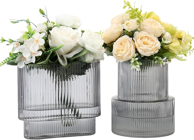 Black Glass Vases, Modern Glass Vase by YANWE