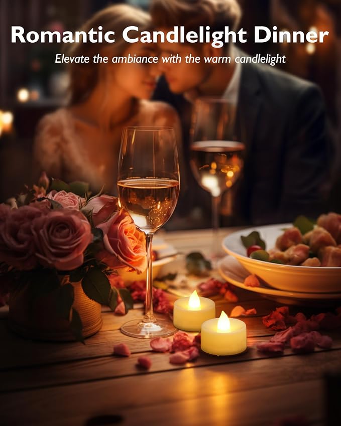 Homemory 50-Pack Flameless Tea Lights Candles Battery Operated, 200+ Hours | - Image 9
