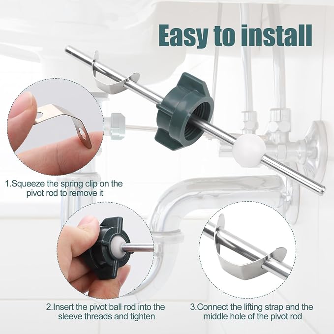 2pcs Sink Ball/Pivot Rod Replacement Parts Bathroom Sink Drain Stopper Kit - Image 6