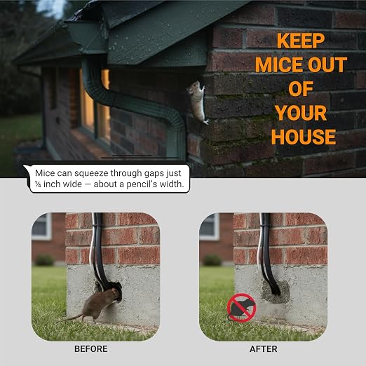 Steel Wool Mice Control, #4 Coarse Steel Wool 65Ft, Mouse Hole Filler DIY Kit - Image 3