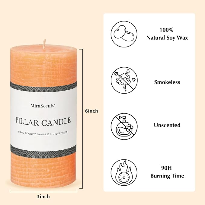 3x6 Inch Yellow Pillar Candles - Image 4