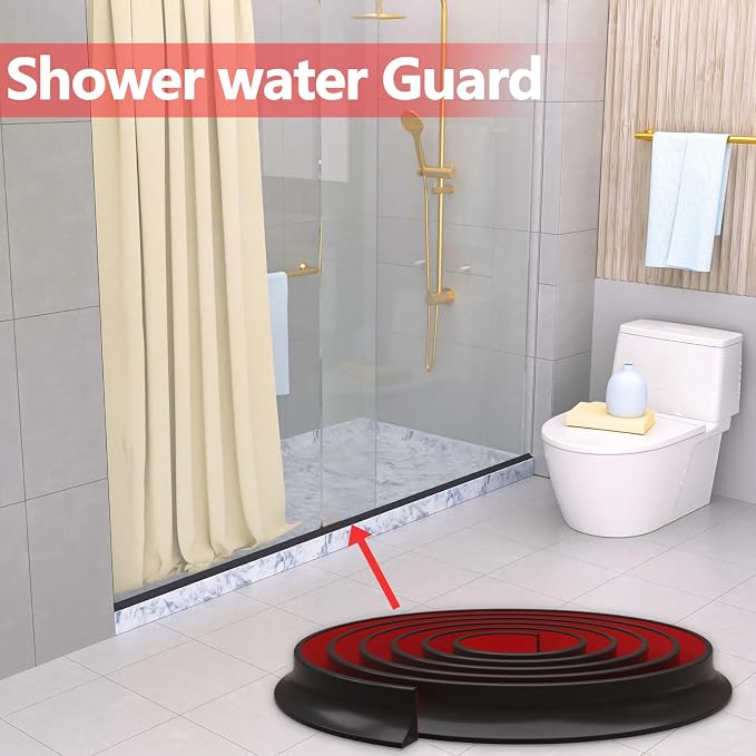Raycity Silicone Shower Threshold Water Dam Barrier, 67 Inch, Shower Water - Image 7