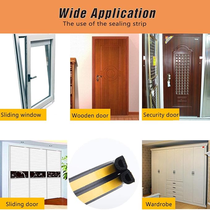 CloudBuyer Door & Window Weather Stripping, Soundproof Insulation Seal Strip - Image 3