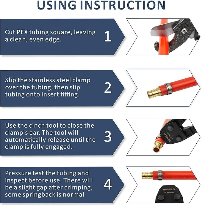 Efield 3/4-Inch 2X100 ft Pex-b Tubing Kit | Crimper & Cutter Tools - Image 3