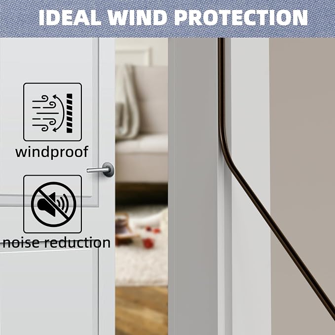 V Shape Door Weather Stripping for Small Gaps, Foam Seal Tape 2 PCS×26FT | Brown - Image 7