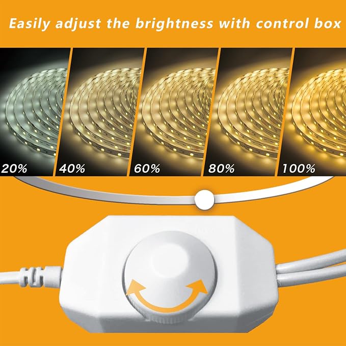 Warm White LED Strip Lights, 50ft Dimmable 3000k Warm White Led Light Strip - Image 2