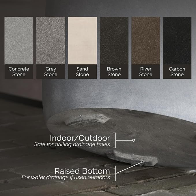 Lupo Tapered Indoor/Outdoor Planter, 20x15in Carbon Stone - Image 3