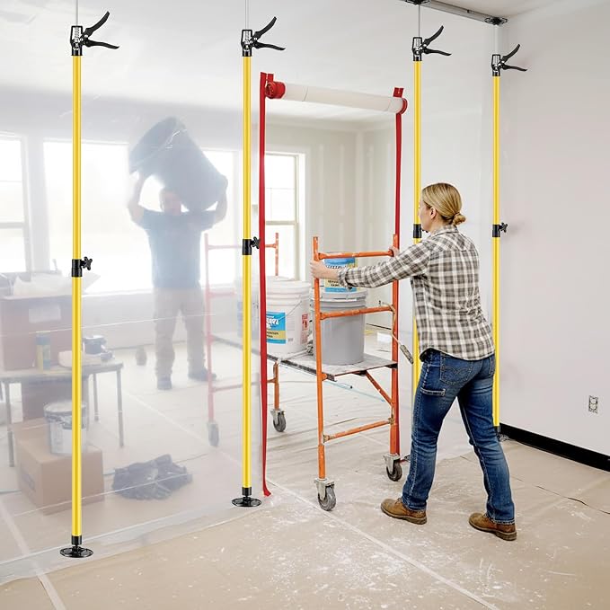 4PK Dust Barrier Poles, 10FT Adjustable Containment Kit - Image 8