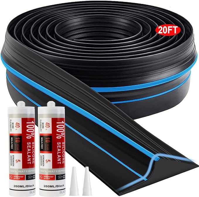 Jin&Bao Universal Garage Door Threshold Seal Strip 20FT Kit, Bottom Waterproof by Jin%26Bao