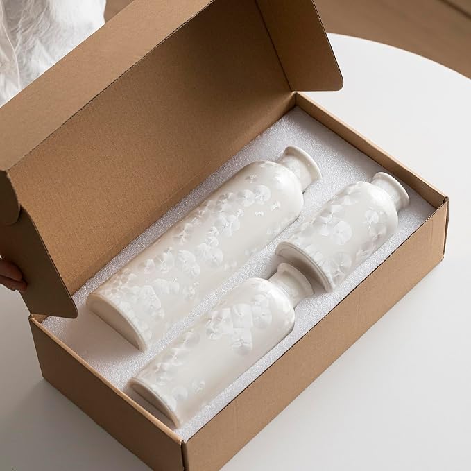 Modern Ceramic Vase Set of 3, Decorative Bottles - Image 5