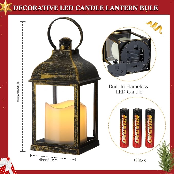 8 Pcs 10 inch Decorative Candle Lantern Bulk - Image 2