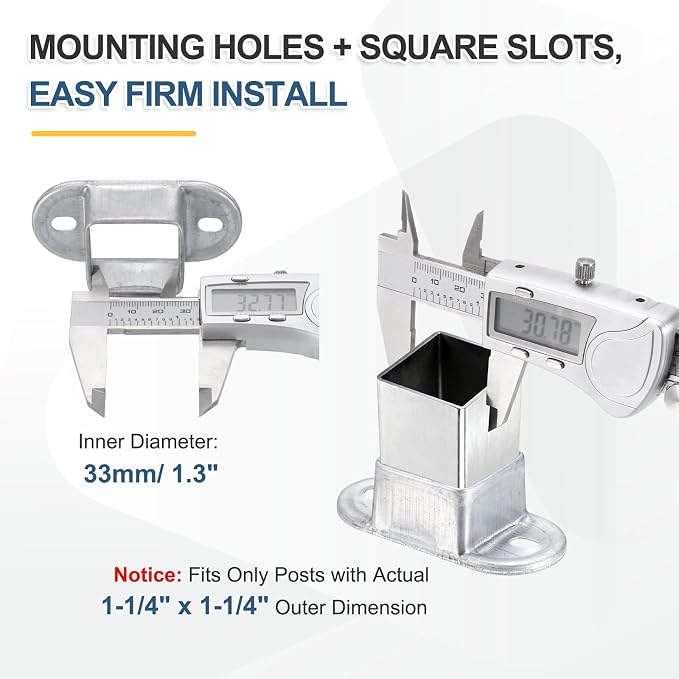 uxcell 10 Pack Square Post Flange Base, Fits 1.3x1.3 Square Tube Galvanized - Image 3