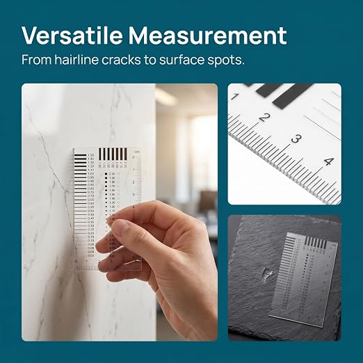 Lurrose Transparent Crack Width Gauge Spot Detection Ruler Pocket Size Ruler - Image 6