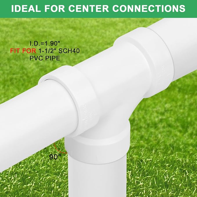4Pack 1-1/2IN PVC DWV Sanitary Tee 3-Way PVC Pipe Fittings Adapter Furniture - Image 3